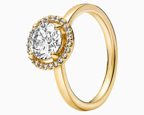 Anillo De Plata Redondo Superior Dorado
