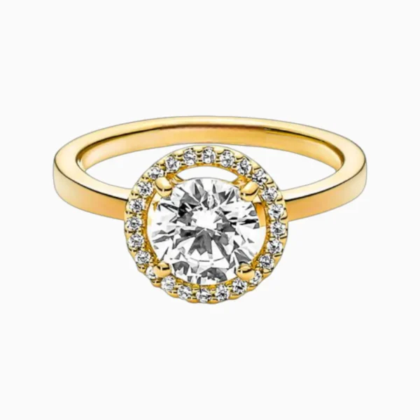 Anillo De Plata Redondo Superior Dorado