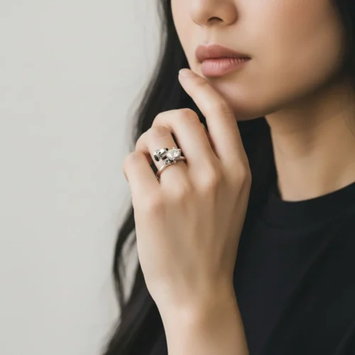 Anillo De Plata Snoopy Brillante