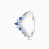 Anillo De Plata Tiara Deseo Azul