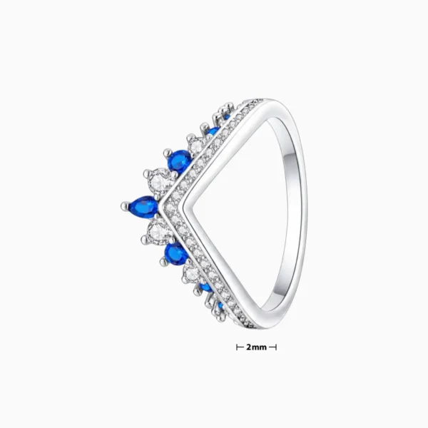Anillo De Plata Tiara Deseo Azul