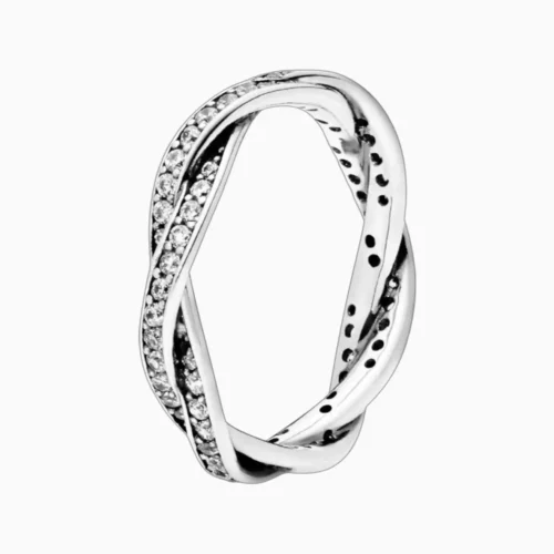 Anillo De Plata Trenzado Brillante