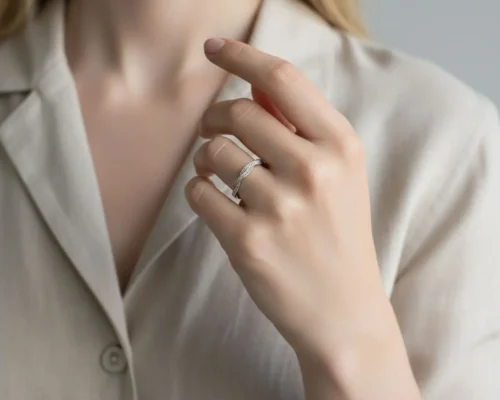 Anillo De Plata Trenzado Brillante