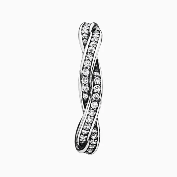 Anillo De Plata Trenzado Brillante