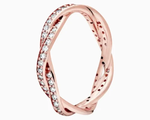 Anillo De Plata Trenzado Rosa