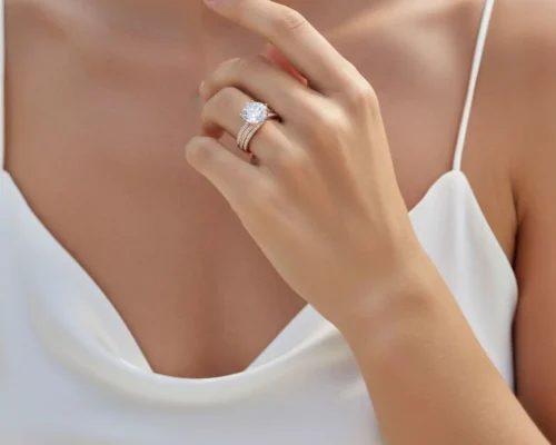 Anillo De Plata Triple Banda Rosa