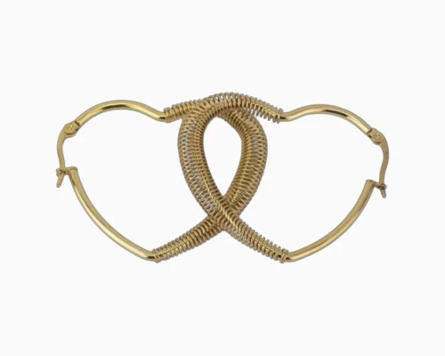 Aretes Arracadas De Acero Corazon Espiral
