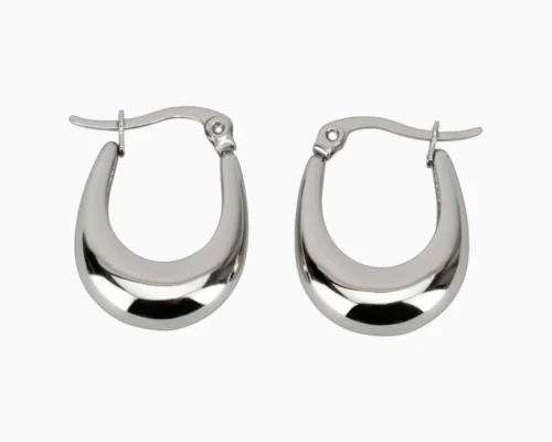 Aretes Arracadas De Acero Diseño Contemporaneo