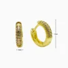 Aretes Arracadas De Oro Doble Fila Pave