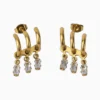 Aretes Broquel De Acero Arco Con Piedras