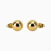 Aretes Broquel De Acero Bola Dorada 10