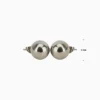 Aretes Broquel De Acero Bola Plateada