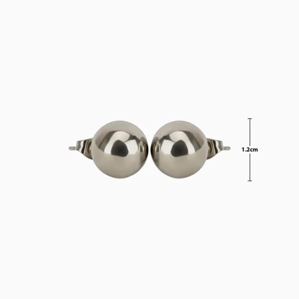 Aretes Broquel De Acero Bola Plateada