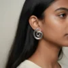 Aretes Broquel De Acero Diseno Espiral