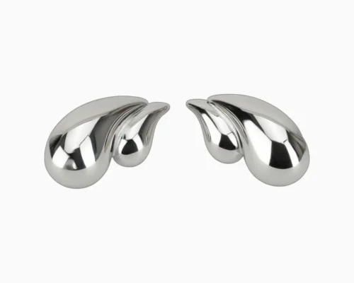 Aretes Broquel De Acero Doble Gota Aretes Broquel De Acero Doble Gota