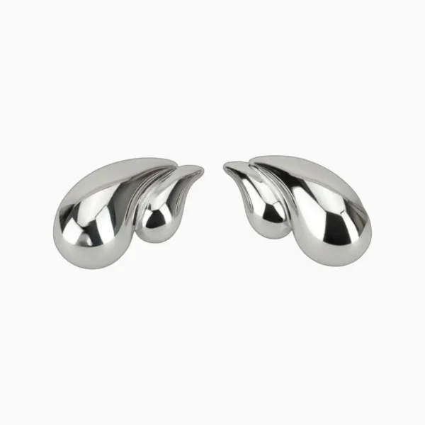 Aretes Broquel De Acero Doble Gota