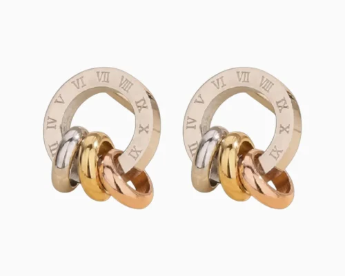 Aretes Broquel De Acero Numeros Romanos