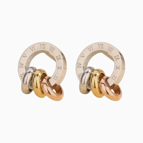 Aretes Broquel De Acero Numeros Romanos