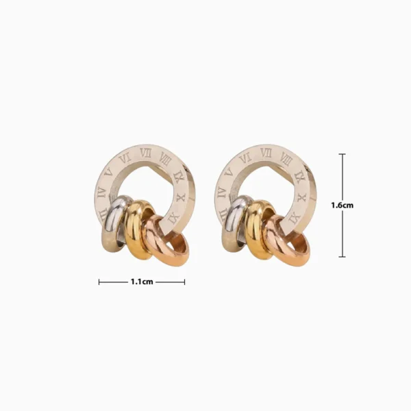 Aretes Broquel De Acero Numeros Romanos