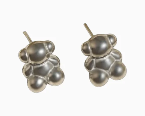 Aretes Broquel De Acero Oso Aretes Broquel De Acero Oso