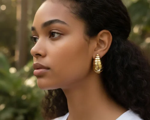 Aretes Broquel De Oro Gota Cortada