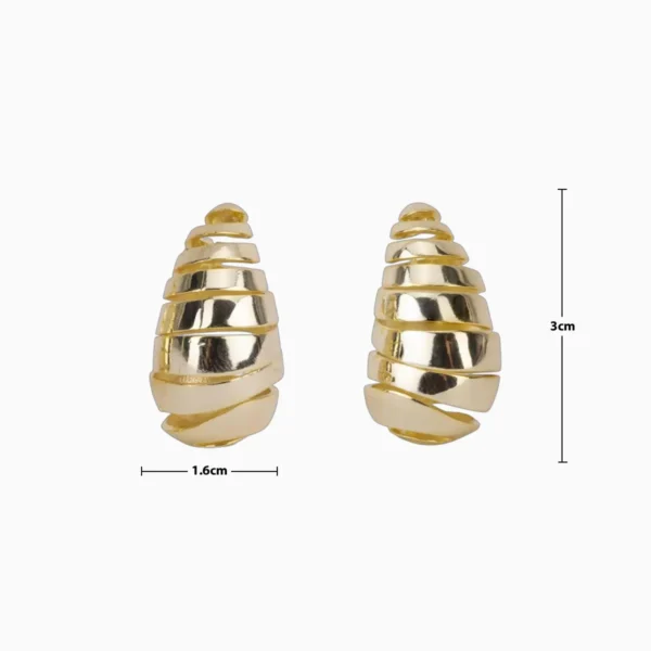 Aretes Broquel De Oro Gota Cortada