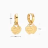 Aretes Huggies De Acero Amor Dorado