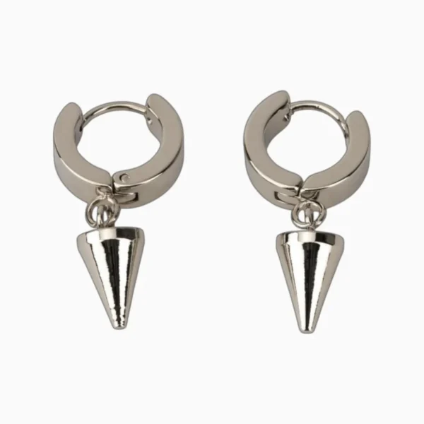 Aretes Huggies De Acero Con Picos Aretes Huggies De Acero Con Picos