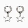 Aretes Huggies De Acero Estrella Plateada 1