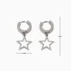 Aretes Huggies De Acero Estrella Plateada 1