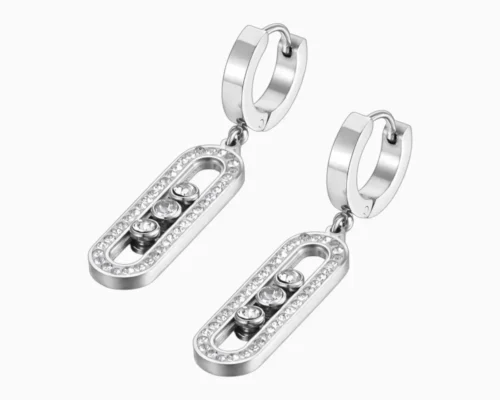 Aretes Huggies De Acero Movimiento Cincel