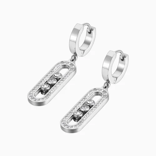 Aretes Huggies De Acero Movimiento Cincel