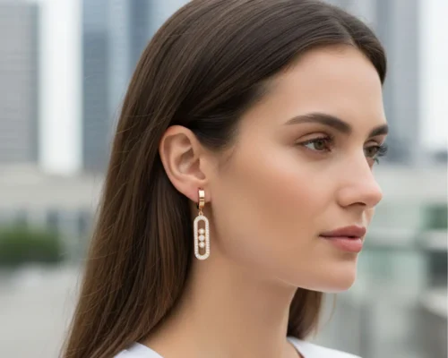 Aretes Huggies De Acero Movimiento Cincel Rosa