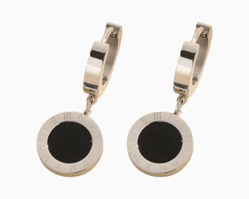 Aretes Huggies De Acero Numeros Romanos