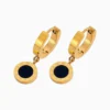 Aretes Huggies De Acero Numeros Romanos Dorado Aretes Huggies De Acero Numeros Romanos Dorado