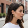 Aretes Huggies De Acero Numeros Romanos Dorado Aretes Huggies De Acero Numeros Romanos Dorado