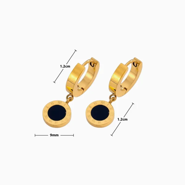 Aretes Huggies De Acero Numeros Romanos Dorado Aretes Huggies De Acero Numeros Romanos Dorado