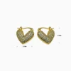 Aretes Huggies De Oro Corazon Brillante