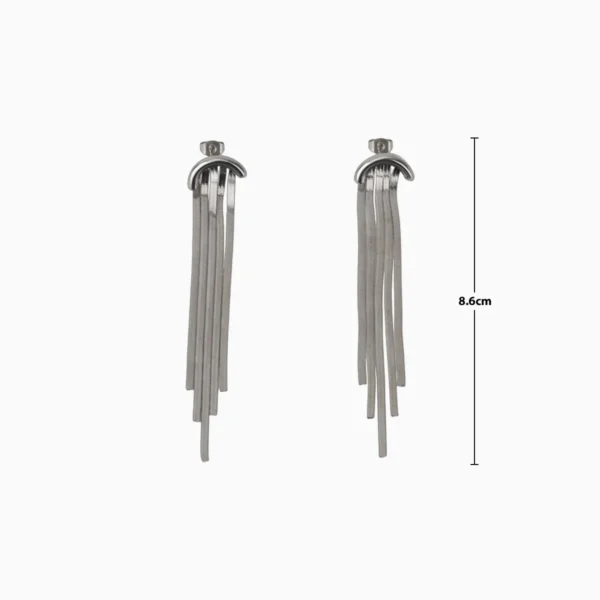 Aretes Largos De Acero Cola De Raton