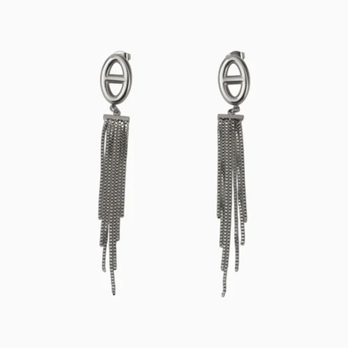 Aretes Largos De Acero Colgantes De Cubo