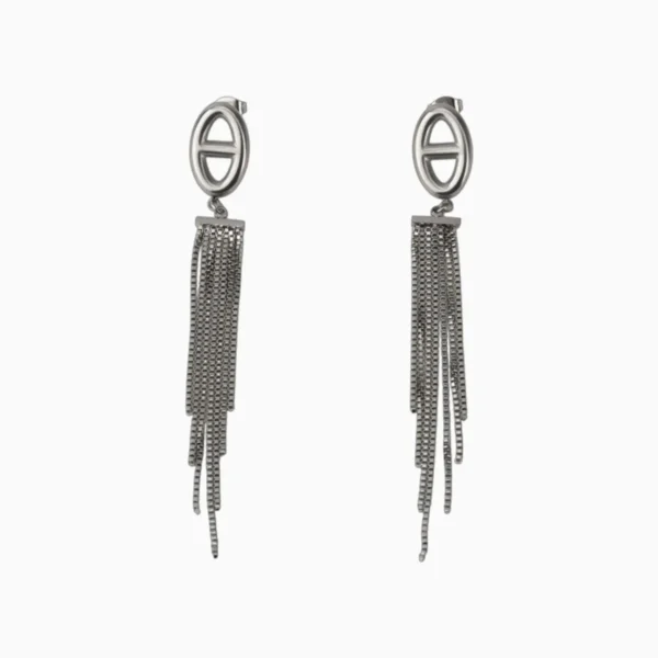 Aretes Largos De Acero Colgantes De Cubo