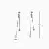Aretes Largos De Acero Piedras y Perla