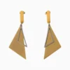 Aretes Largos De Acero Triangulo Dorado Aretes Largos De Acero Triangulo Dorado