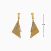 Aretes Largos De Acero Triangulo Dorado Aretes Largos De Acero Triangulo Dorado