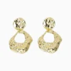 Aretes Largos De Oro Aro Derretido Aretes Largos De Oro Aro Derretido