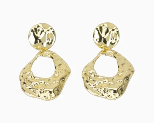 Aretes Largos De Oro Aro Derretido