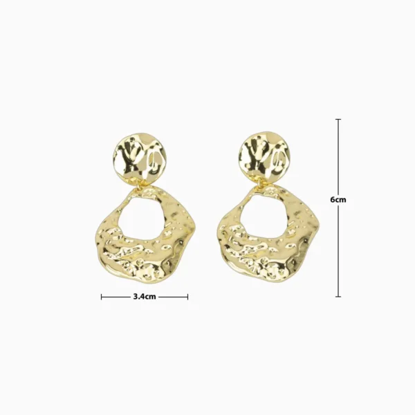 Aretes Largos De Oro Aro Derretido Aretes Largos De Oro Aro Derretido