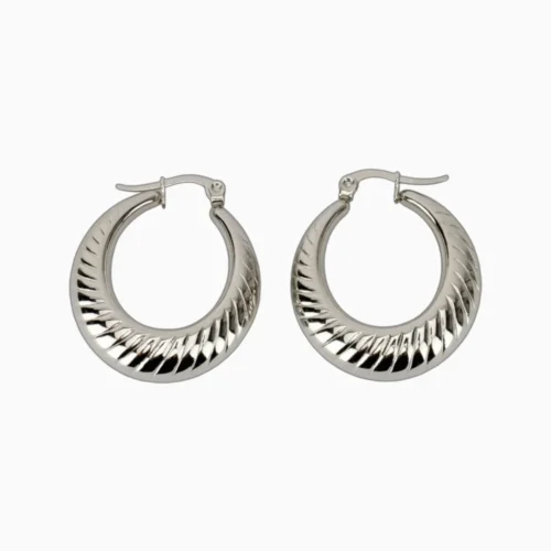 Arracadas De Acero Chunky Torcido