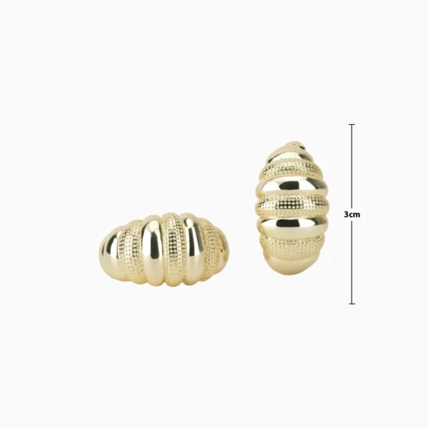 Aretes Arracadas De Oro Anchas Onduladas