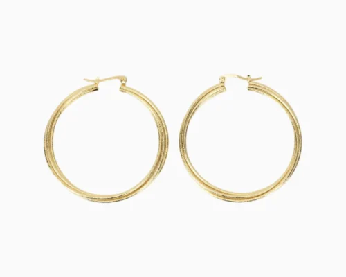 Aretes Arracadas De Oro Banda Torcida